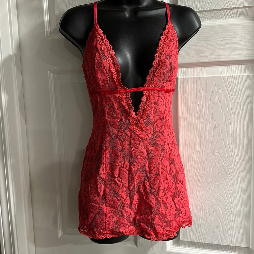 Red lingerie top from Victoria Secret. Size medium. Gently used.